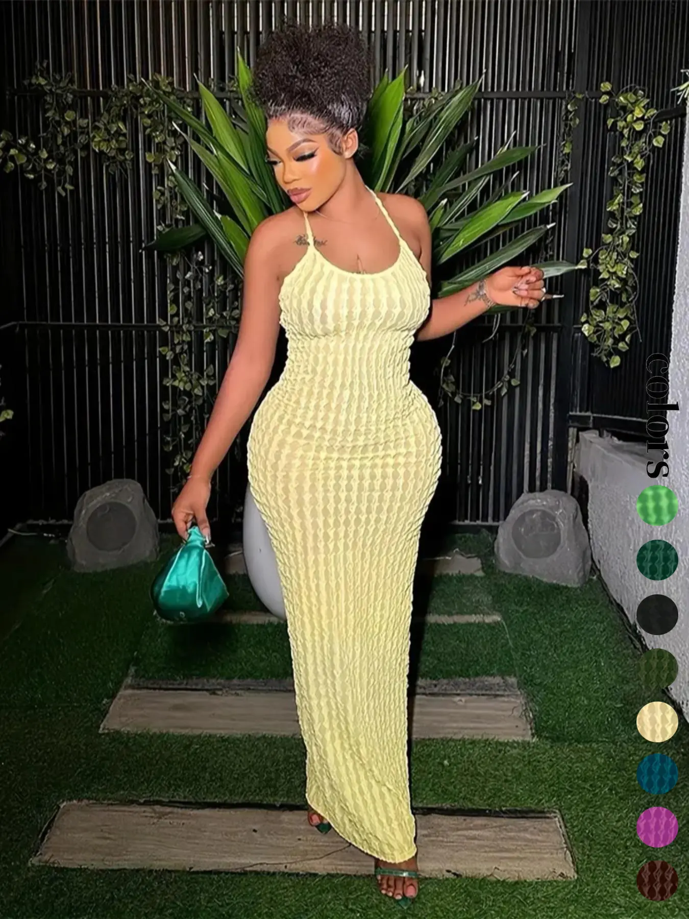 Women's Solid Criss Cross Backless Frill Trim Cami Dress, Bodycon Maxi Dress for Party Club Dating Wear, Dresses for Women, Summer Dresses, Womenswear, Lady - TikTok Shop Women's Solid Criss Cross Backless Frill Trim Cami Dress, Bodycon Maxi Dress for Party Club Dating Wear, Dresses for Women, Summer Dresses, Womenswear, Lady - TikTok Shop