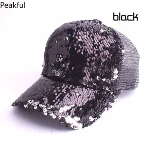 Glittery Carnival Baseball Cap – Sequined Bling Mesh Trucker Hat for Women & Men – Adjustable Party Hat for Dance Performances, Festivals, and Hot Trendy Fashion