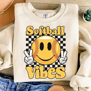 Retro 90s Softball Vibes Sport Unisex Shirt, Softball Cheer Game Day Unisex Cotton Shirt, Softball Mama, Mom Shirt 30U1U