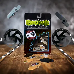 Insane Chains Chrome & Black Chain Caps for Single Speed Bikes & Ebikes - Tool-Free Snap-On Design, Grease-Free Bike Accessory