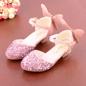 2025 SUMMER NEW! Girls Silver Crystal Princess Heels  | Dance Performance Leather Shoes High Heel School For Kids #KidsHighHeels #SparkleCore #FashionShowHaul #TikTokKidsStyle #2025SummerFashion