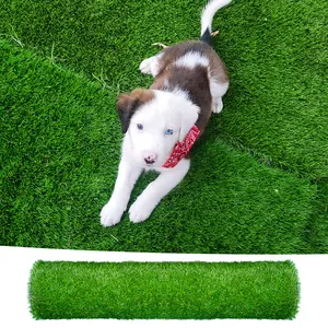 2-pack 3.3 ft x 10 ft artificial grass—realistic, thick synthetic faux grass rug/carpet (astroturf); landscape mat for dogs; indoor/outdoor garden lawn mat; includes drainage holes
