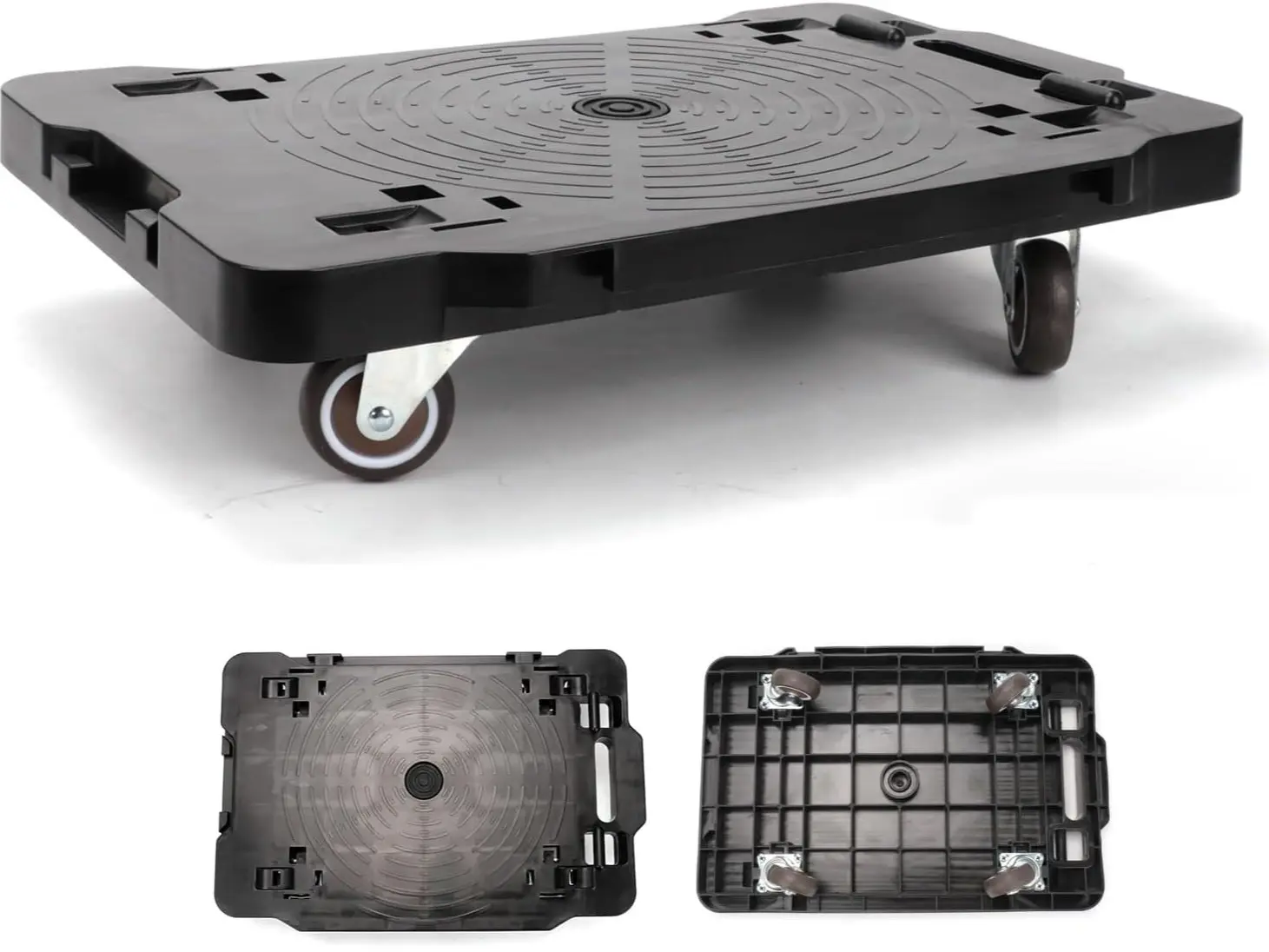 Heavy-Duty Moving Dolly with 4 Wheels, Brakes, Locking Mechanism, Portable Rollers, Furniture Leg Movers, 440lbs (200KG) Capacity Small Flat Mover Cart for Store, Supermarket, Factory Use, Washable Design