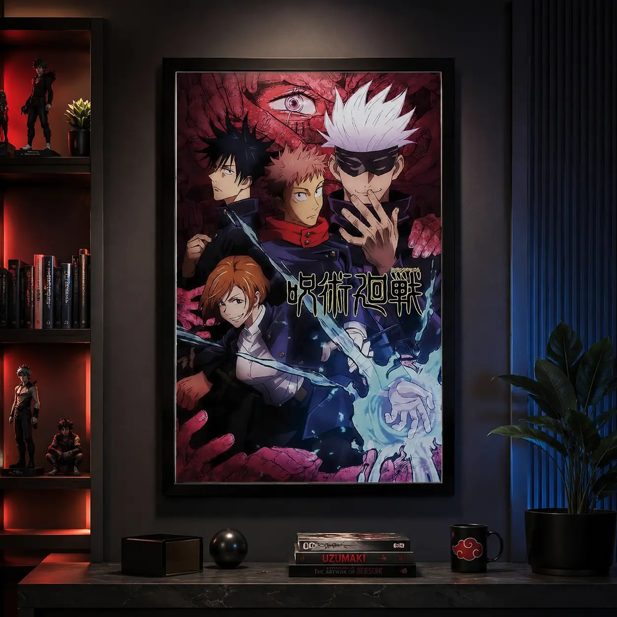 Jujutsu Kaisen Poster High-Quality Anime Art Print Featuring Key Characters and Dynamic Action Scenes for Fans and Collectors,Canvas Poster Wall Decor, Room Decorations, Funky Home Decor,anime wall art,bedroom canvas poster