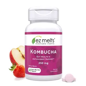 EZ Melts - Fast-Melting Sugar-Free Kombucha Tablets, Gut Health Supplements for Men & Women
