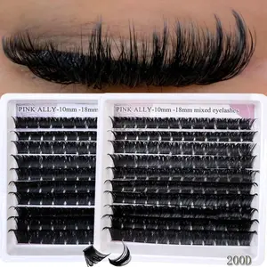 DIY Eyelash Extensions 100D/120D/150D/180D, Dense D Curl Mixed Lengths, Reusable Artificial Mink Lashes for Daily & Party Use, DIY Volume Eyelashes
