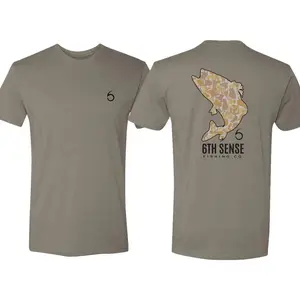 Camo Bass Tee – 6th Sense Fishing Co,Hunting Shirt,Full Color T-Shirt,For Man