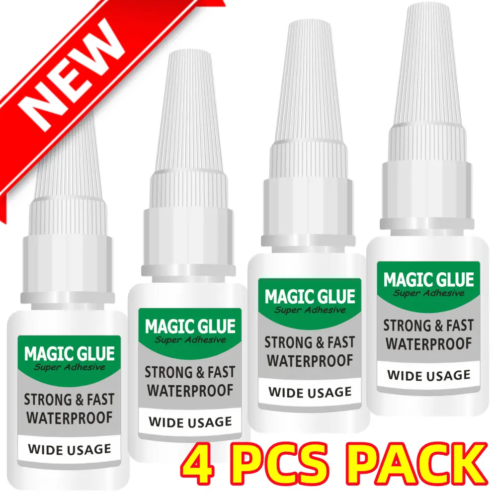 4PCS Super Glue All Purpose with Anti Clog Cap. Ca Glue - Adhesive Super Glue. Cyanoacrylate Glue for Hard Plastics, DIY Craft, Metal Magic, Shoe Adhe