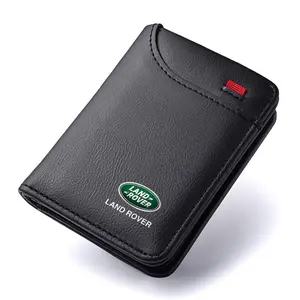 Leather Men Wallet Gift Coin ID Cash Credit Card Holder Purses Custom Fit For Land Rover Range Rover Evoque Vogue Defender Discovery 3 SVR Accessories
