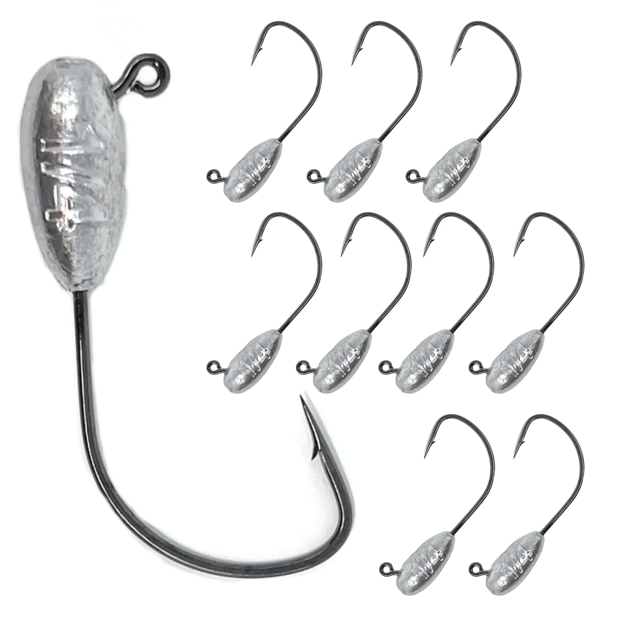 Reaction Tackle Tube Jig Heads (10-Pack) - Size-Stamped Lead Alloy Terminal Tackle with 4/0 Hook, Fishing Supplies, Artificial Lures, Durable Fishing Gear, Jig Head Terminal Tackle