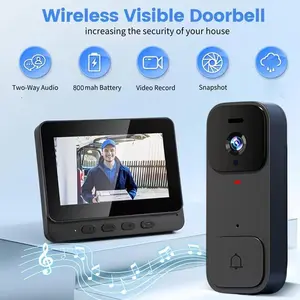 X7 Smart Video Doorbell, 4.3 Inch Color Screen, HD Video Intercom Monitor, Long Battery Life, No Network Needed, Supports Two-Way Audio