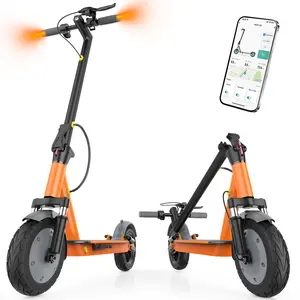 2026 V9 Pro Foldable Scooter for City Riders – 10" Puncture-Free Tires, Front & Rear Suspension, smart App control, LED Turn Signals, Long Range up to 30 Miles, 350W Motor, 19 MPH Top Speed