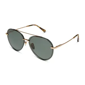 DIFF Lenox Sunglasses Brushed Gold Sleek Modern Aviator Style Lightweight Tinted Lenses Unisex Design for Everyday Wear Travel & Outdoor Days