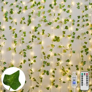 Vines with Light for Bedroom 200 LED Fairy Lights with Vines Ivy Curtain Lights for Dorm Wedding Party Wall Indoor Outdoor Decor 6.5ft x 6.5ft