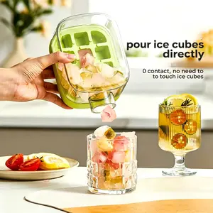 Multi-Functional Ice Cube Tray Cup Combo, Zero Contact Ice Mold, Portable Ice Water Bottle with Straw, Ideal for Home, Office, Gym, Outdoor