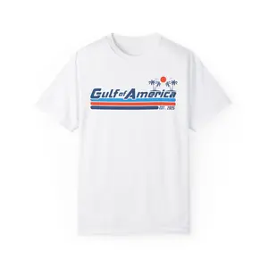 Gulf of America Unisex Garment-Dyed T shirt - Pre Shrunk Cotton - Comfort Colors - American - Funny - Beach - Palm Tree - Gift for Men and Women