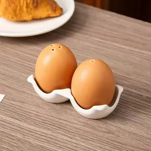 2-Pack Egg-Shaped Ceramic Salt & Pepper Grinders with Lid, Fun Kitchen Accessories for Outdoor Picnics, Bbqs, Home Decor, Perfect Gift, Salt Pepper Shakers, Kitchen Gadgets