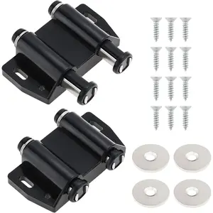 2 Pack Black Magnetic Touch Latch, Double Magnetic Push Open Cabinet Door Latches and Catches