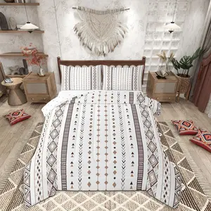 Western Comforter Set Southwestern Geometric Bedding Set for Kids Boys Girls Boho Duvet Quilt Tribal Bedroom Decor Microfiber