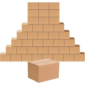 40 Pack 8x6x6 inches Corrugated Cardboard Shipping Boxes for Packing, Moving, Mailing, Brown