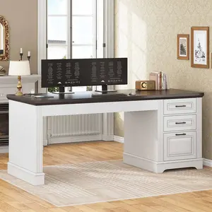 SEDETA 55-inch Executive Desk, Computer Desk with Electrical Outlet Sturdy and durable Furniture Luxury Office Modern Interior SEDETA 55-inch Executive Desk, Computer Desk with Electrical Outlet Sturdy and durable Furniture Luxury Office Modern Interior