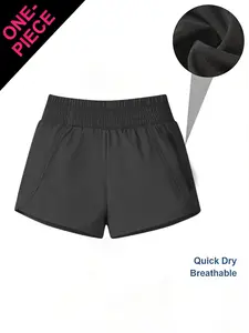 Plus Size Women'S Wide Leg Culottes, Elegant Non-Stretch Solid Color Shorts For Summer, Set of 1 Black Skirts with Shorts, Culottes, And Skirt for Wear, Suitable for And Outdoor, Featuring a High Waist Design for Women