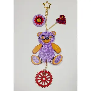 Handpainted GEAR BEAR Bibli Girls Backpack Charm