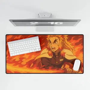 Rengoku Mouse Pad Demon Slayer Desk Mat - Gaming, Office Decor, Anime Desk Accessories, Unique Gamer Gift, Custom Mouse Pad