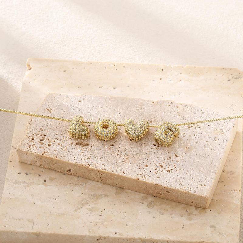 VENOCO Gold Necklace for Women 14k Gold Plated Dainty MaMa Mom Love Necklaces for Women CZ Pendant Necklace Dainty Mother Day Birthday Gift Chain