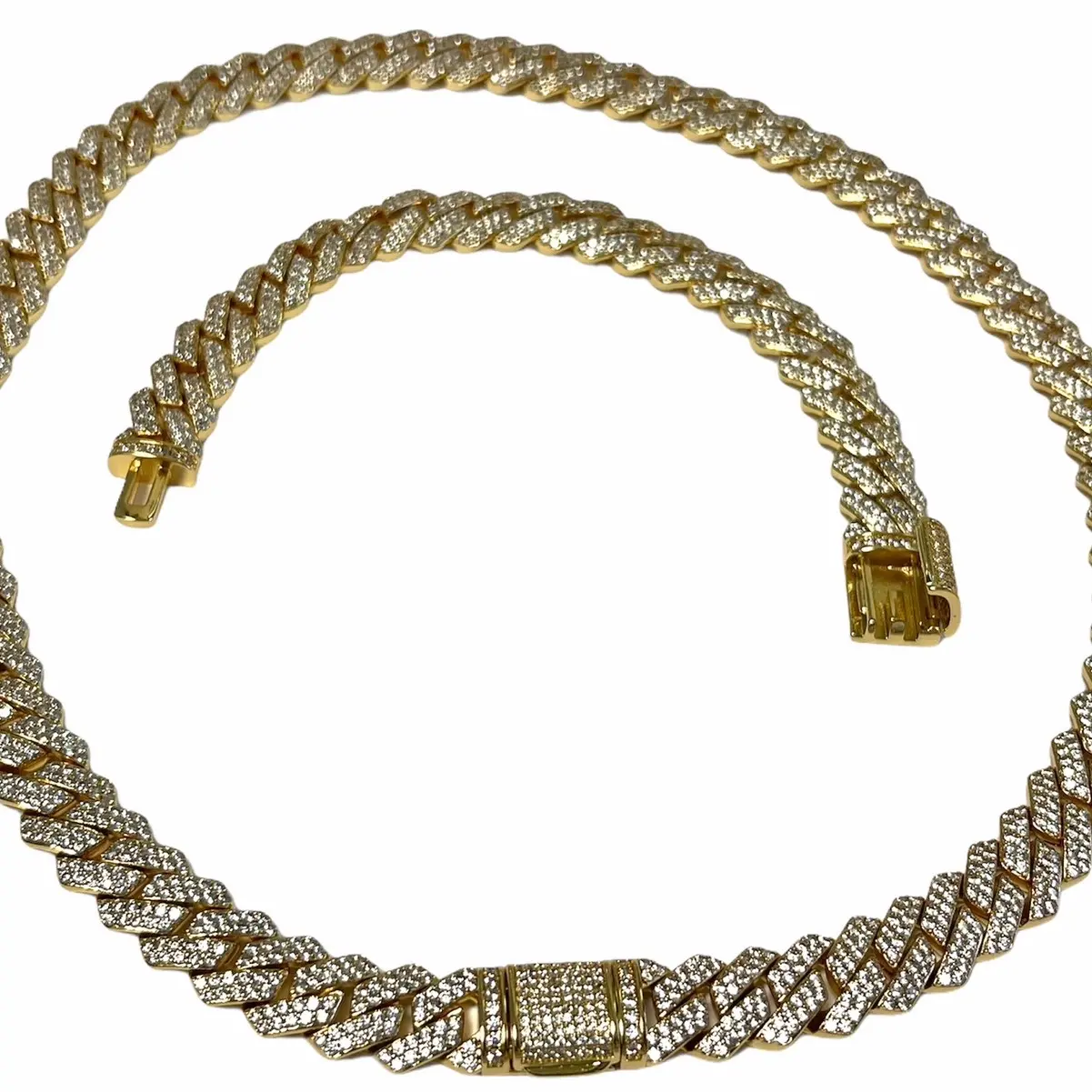 Full zirconia lock Cuban Monaco chain