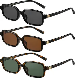 MASDUN 3 Pack Polarized Rectangle Sunglasses for Women Men, Y2K Vintage Style, for Driving Travel Outdoor Summervibes