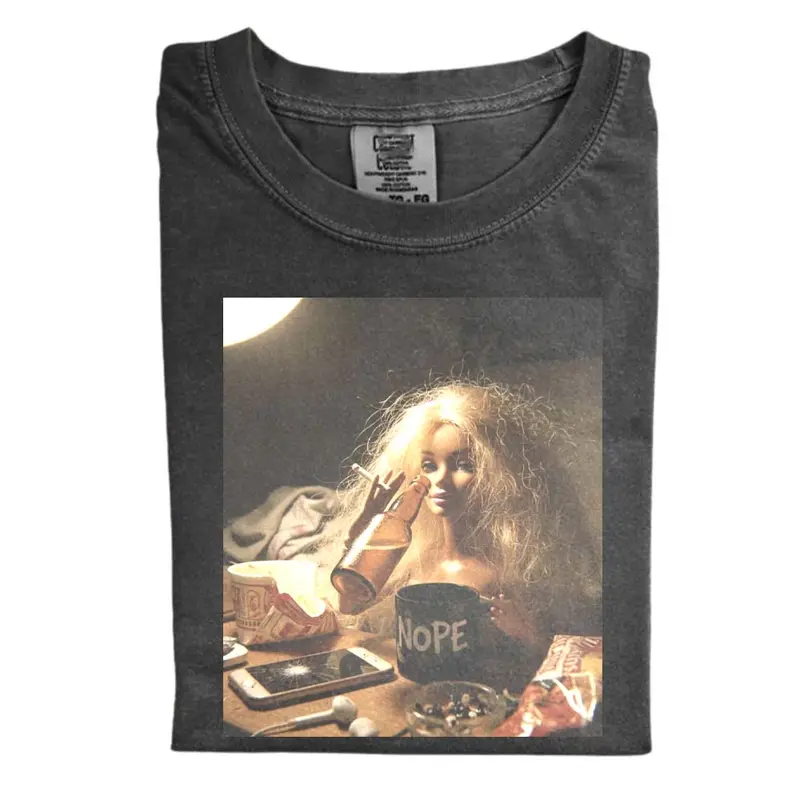 Vintage D0ll No Mood Comfort Color Shirt, Funny NOPE Coffee Shirt, Y2k Mythical Shirt, Gift for Men, Gift for Women, Crew Neck T-shirt, Trending T-shirt