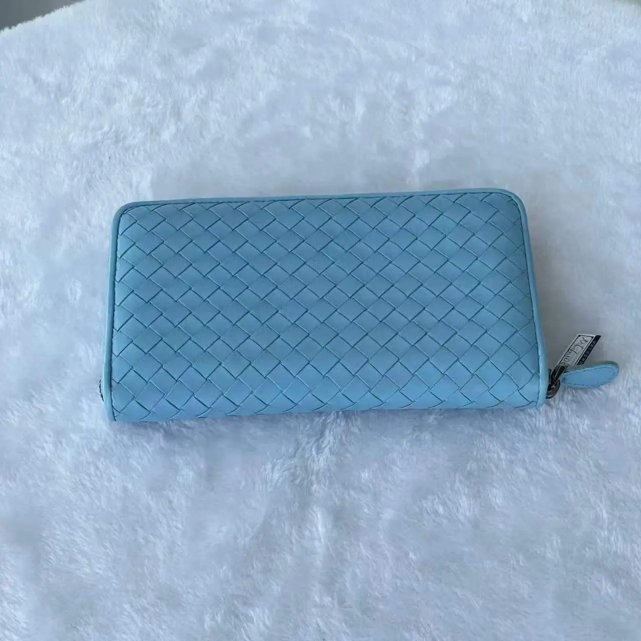Pre-owned BOTTEGA VENETA Intrecciato Woven Lambskin Small Leather Goods BJ11088030800&60 Long Purse