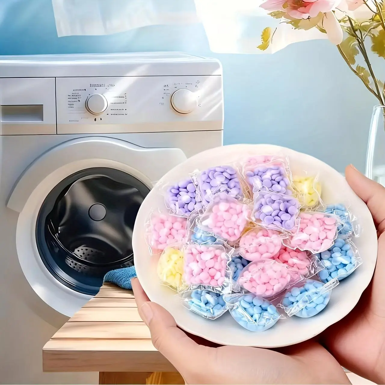 12/58/98pcs Aromatic Pearls for Laundry, Clean Clothes Added Fresh, Flexible, Water Soluble Fragrance, Aromatherapy Explosive Fragrance, Fragrance Lasts 72 Hours, Laundry Gel Beads for Laundry, Household Cleaning Tools, Cleaning Supplies