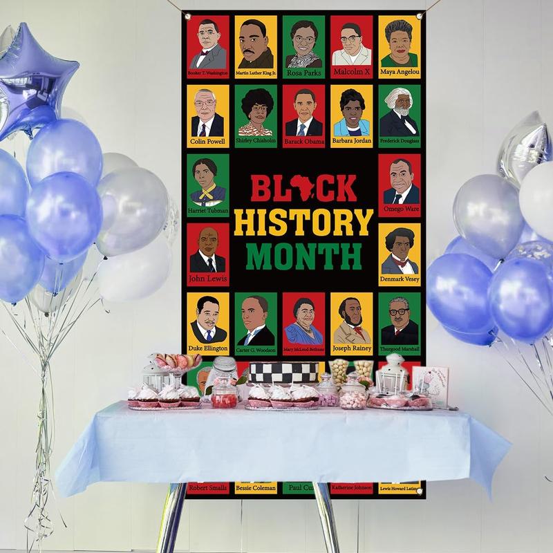 36x72in Black History Month Door Cover African American Holiday Art Posters Classroom Door Banner Photography School Home Porch Decoration