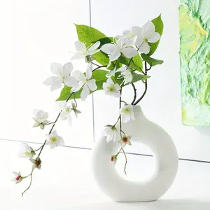 High-End Realistic Touch Jasmine Flowers, Elegant Artificial Wall Decor, Wedding Home Outdoor Sensory Decoration, 3 Pieces