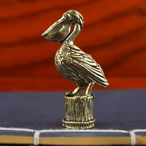 Brass Bird Figurine Large Mouth Bird Ornament Desktop Decoration Craftsmanship Small Brass Animal Collection Jewelry Gift