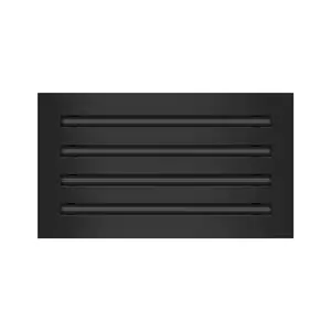BUILDMART - 14x8 Black Modern AC Vent Cover - Decorative Aluminum Air Vent - Standard Linear Slot Diffuser - Heating and Cooling Register Grille for Ceiling, Walls & Floors - Texas Buildmart
