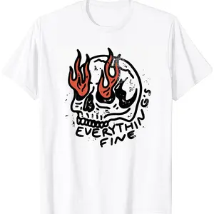 Everything Is Fine Shirt Skull Tee Boho Vintage Tee Trendy Graphic Tee Skull Rebel Rock n Roll Grunge Edgy Outfit Boho Hippie Cute Casual