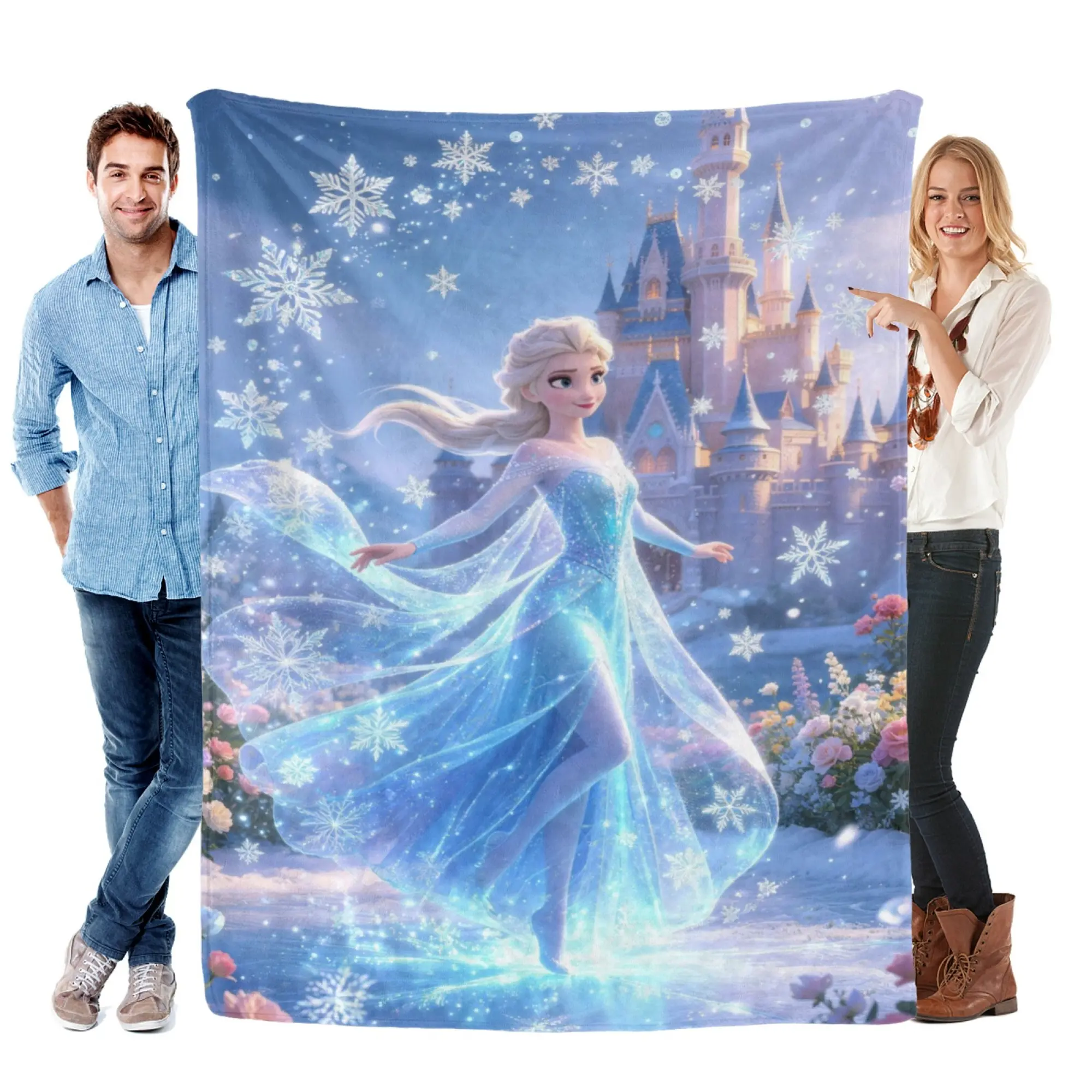 [SummerVibes] DISNEY CLASSIC Frozen Elsa Soft Flannel Blanket, Vibrant 2D Print for Home, Bedroom Decor & Kids Gifts