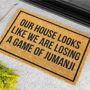 My House Looks Like We're Losing A Game Of Jumanji, Personalized Doormat, Funny Doormat, Welcome Doormat, Housewarming Gift