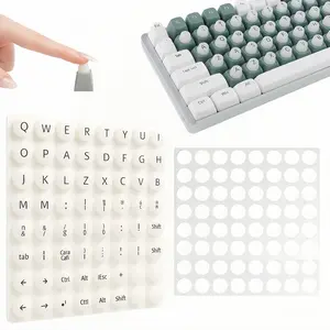 Raised Keyboard Stickers for Long Nails, Soft Silicone Keyboard Bubbles for Women, Soft Typing Covers for Fake & Gel Nails (64 Pcs, White)Gift