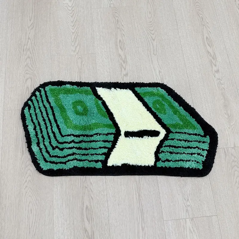 Cartoon Dollar Pattern Bathroom Mat, Bathroom Rugs, 1 Count Non-slip Soft Floor Mat, Indoor Floor Mat, Decorative Carpet for Home Living Room Bedroom Kitchen, Room Decor, Home Decorative Rug, Home Supplies Rug