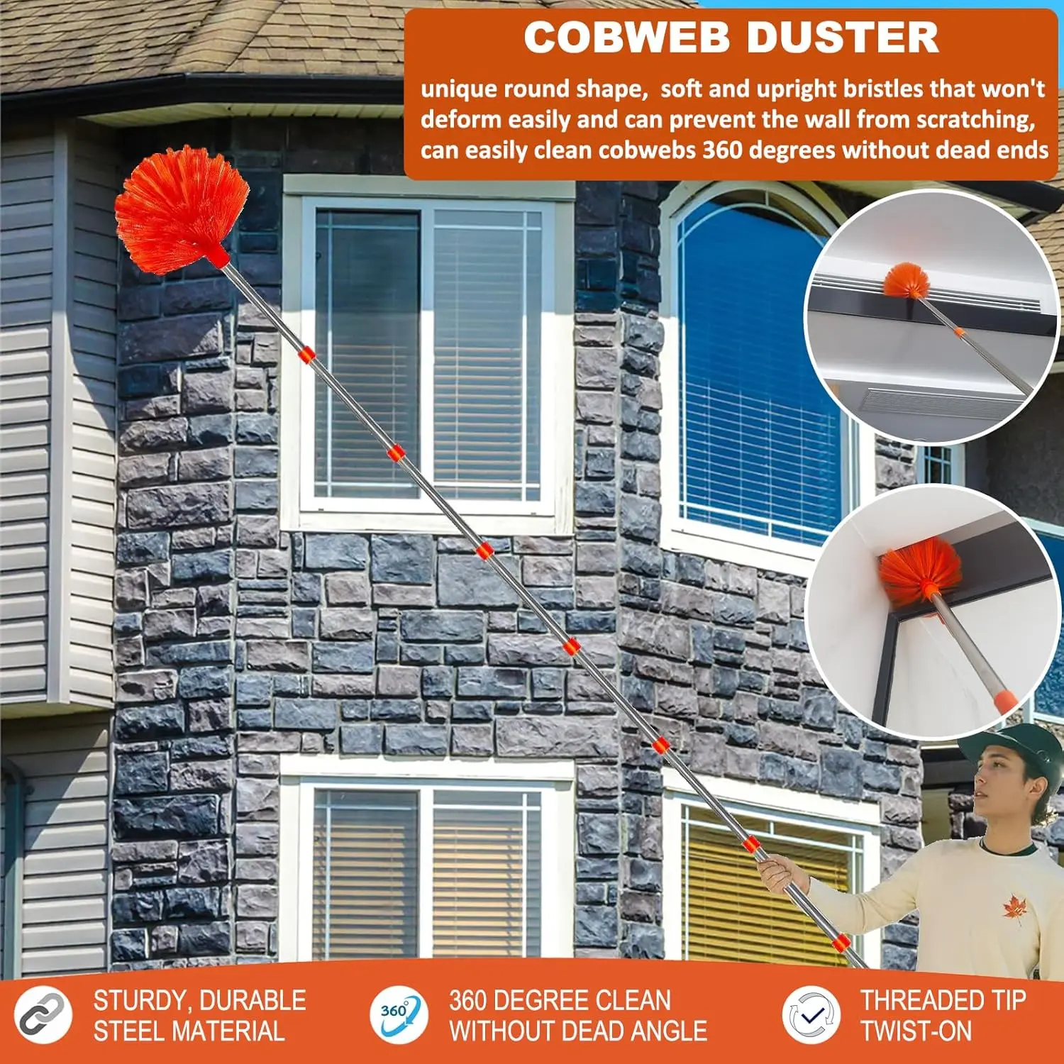 Microfiber Dusters with 3-14 ft Extension Pole // High Ceiling Dusting ...