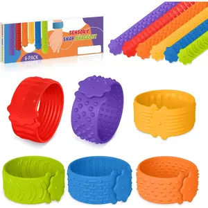 Sensory  Bracelets Fidget Toys - 6Packs Textured for Adult with  & ,Calming Tools for  &  , Classroom Prizes Party & Special Needs Favor Gifts