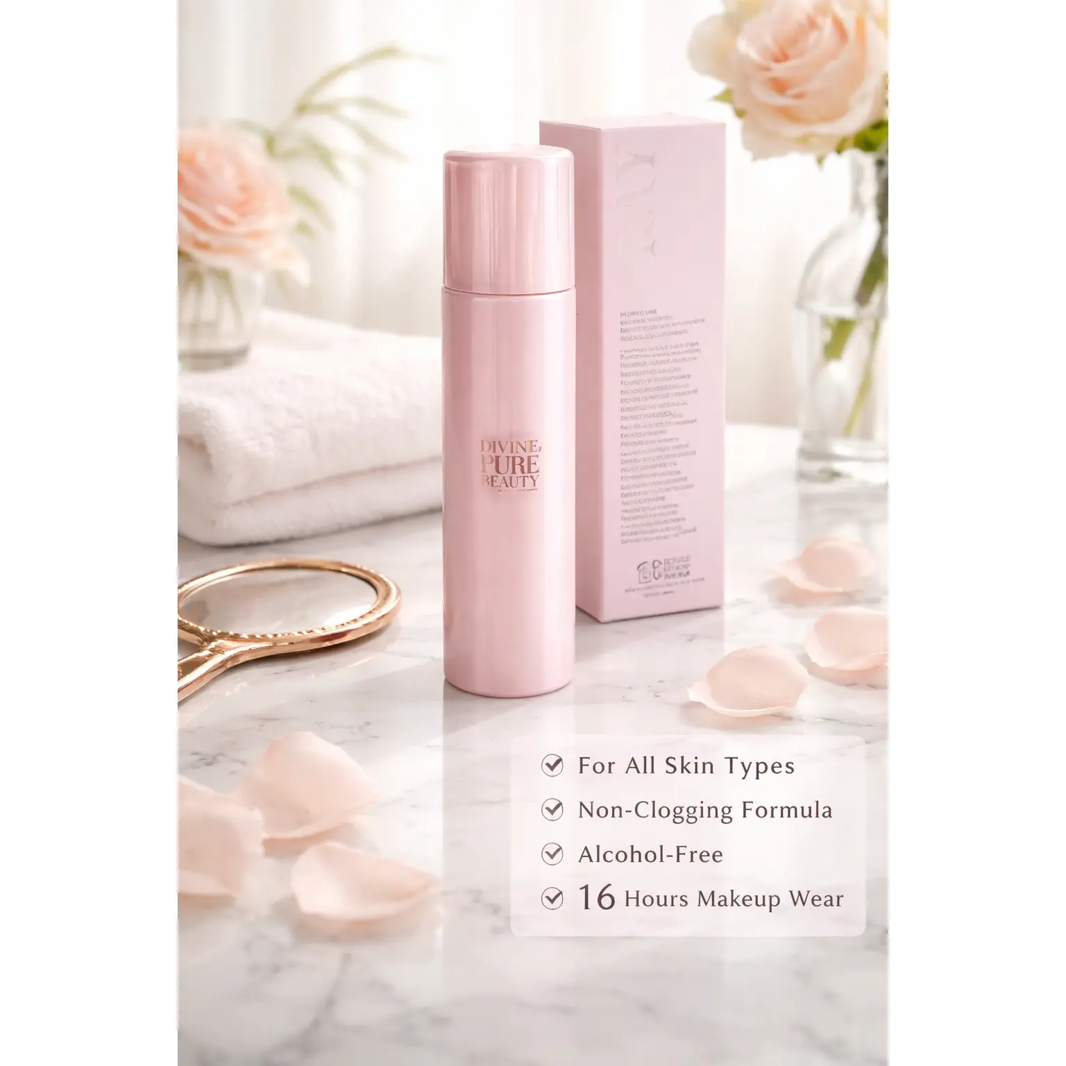 Divine Pure Beauty Makeup Fixing Spray - Single Item, Waterproof, Long-Lasting Locking Formula, Suitable for All Skin Types