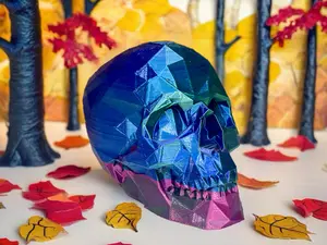 Low Poly Skull | Halloween Decor | Spooky decor | Gothic Decor Lightweight Ornaments