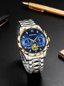 Men's Business Fashion Round Dial Quartz Watch, Fashion Watch for Party, Daily Clothing Decor, Trendy All-match & Exquisite Watch for Birthday Gift with Box, Business Fashion Watches