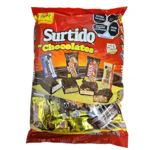 Surtido de Chocolate Nugs,Coconugs,Winky,Nugs Relleno, crujiente De La Rosa 50 Pieces Bag Milk Chocolate Center Truffle and Peanut Flavor 1lb 12-oz