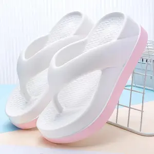 Women'S Flip Flops Couple'S Men'S Thick Soled Summer Outdoor Wear Indoor Home Anti Slip Cool Slippers women shoesWalking Shoes 90s vintage Wedge Sandals slippers women Girl Footwear Makapal Tsinelas PinkGift(Sheets)